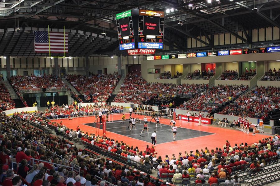 Big Iron Events Center arena floor filled for an event